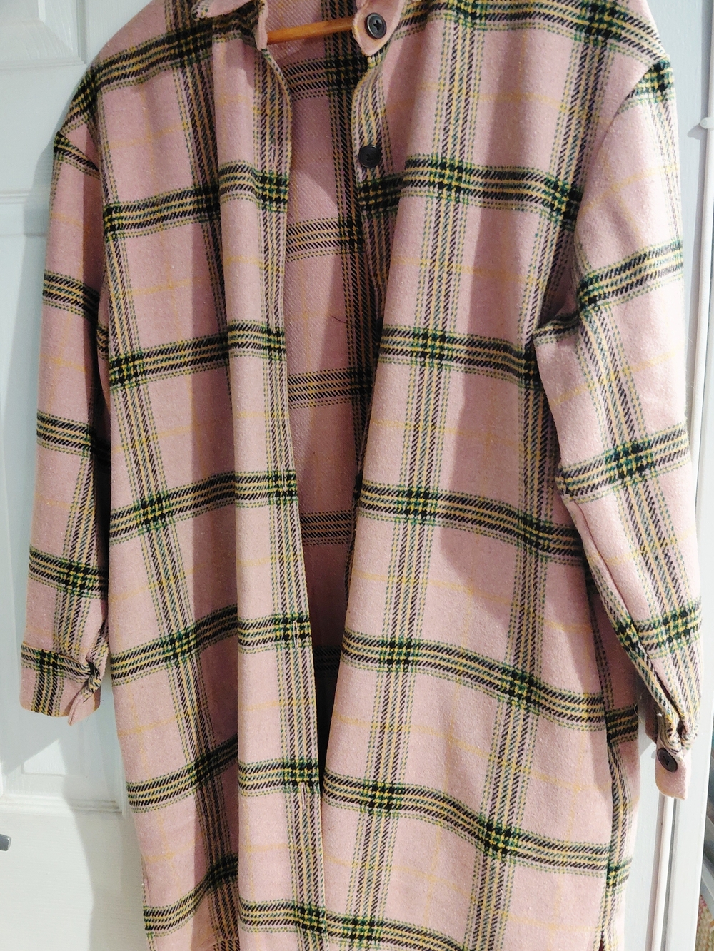 Wild fable Pink Plaid Button Jacket With Pockets Size Med. Soft Cozy